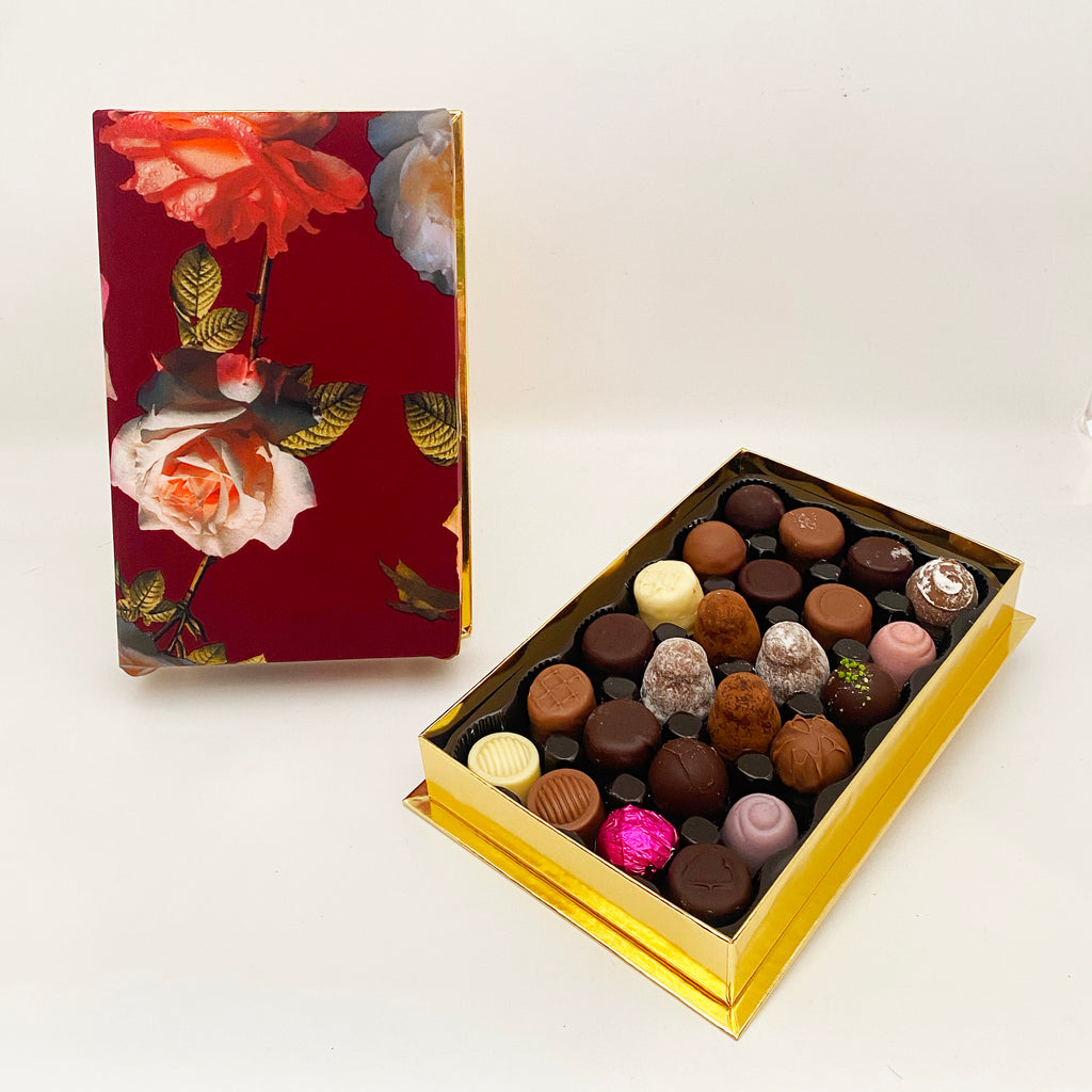 24 Piece Rose Floral Silk Box