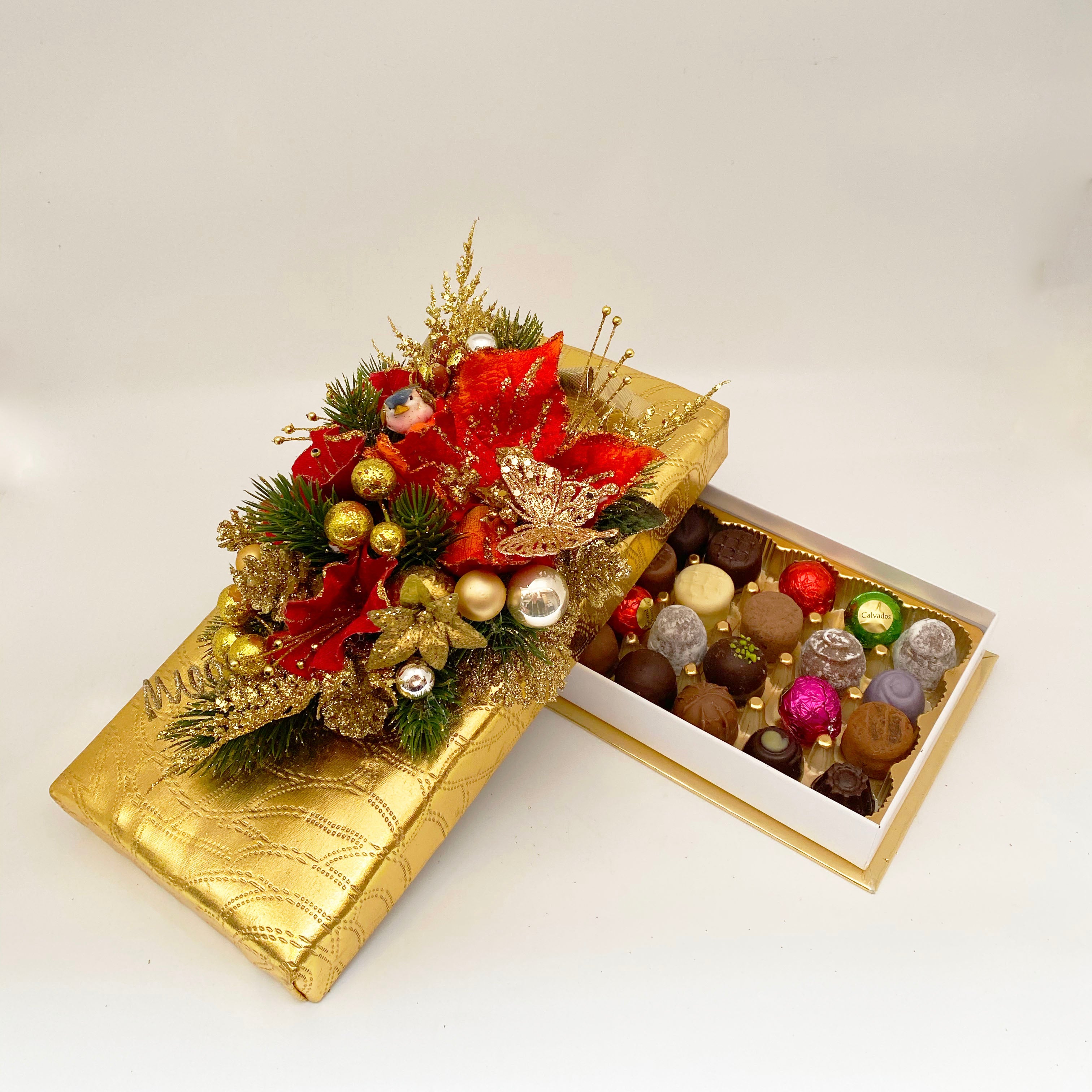 36 Truffle Poinsettia Gold Silk Floral